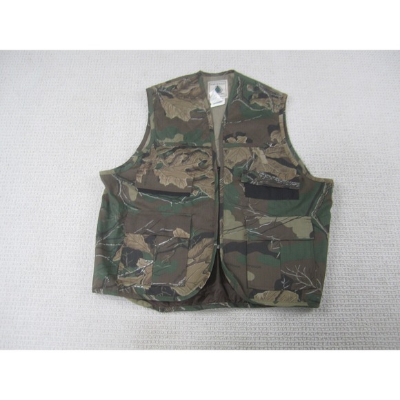 Northwest Territory  Jacket Mens Large Green Brown Camo Outdoor Vest  Full‎ Zip - Picture 1 of 14